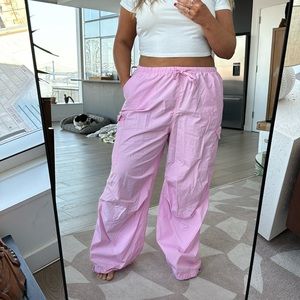 PLUS SIZE XXL PINK CARGO PANTS
